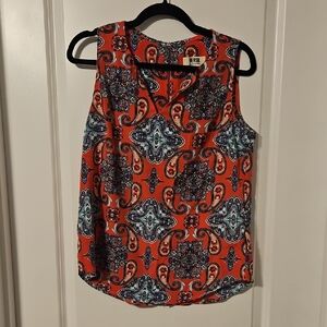 Vibrant Paisley Sleeveless Blouse